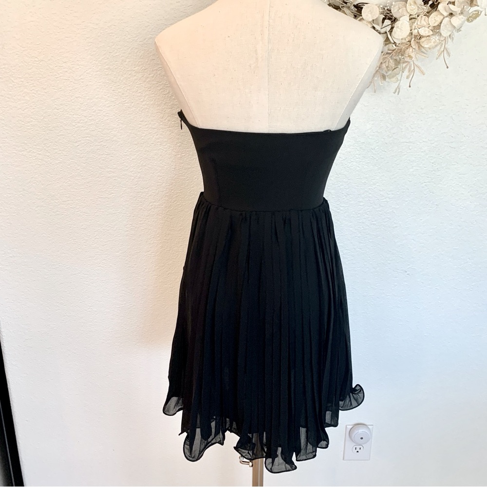 🖤 VICI Justina Strapless Mini Dress Sweetheart Neckline Black Chiffon - Picture 7 of 16